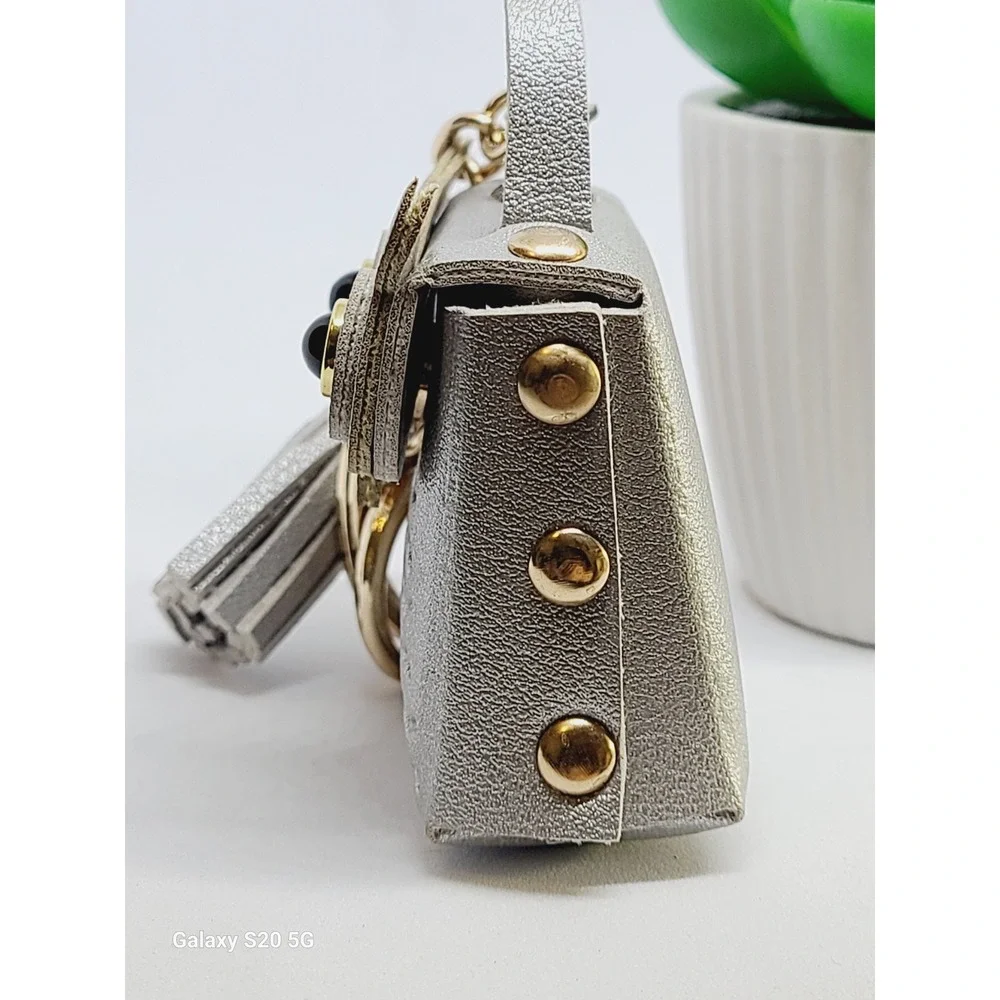 Cute Owl Coin Purse Keychain Tassel Mini Bag Charm Silver NEW‎ Women's Home